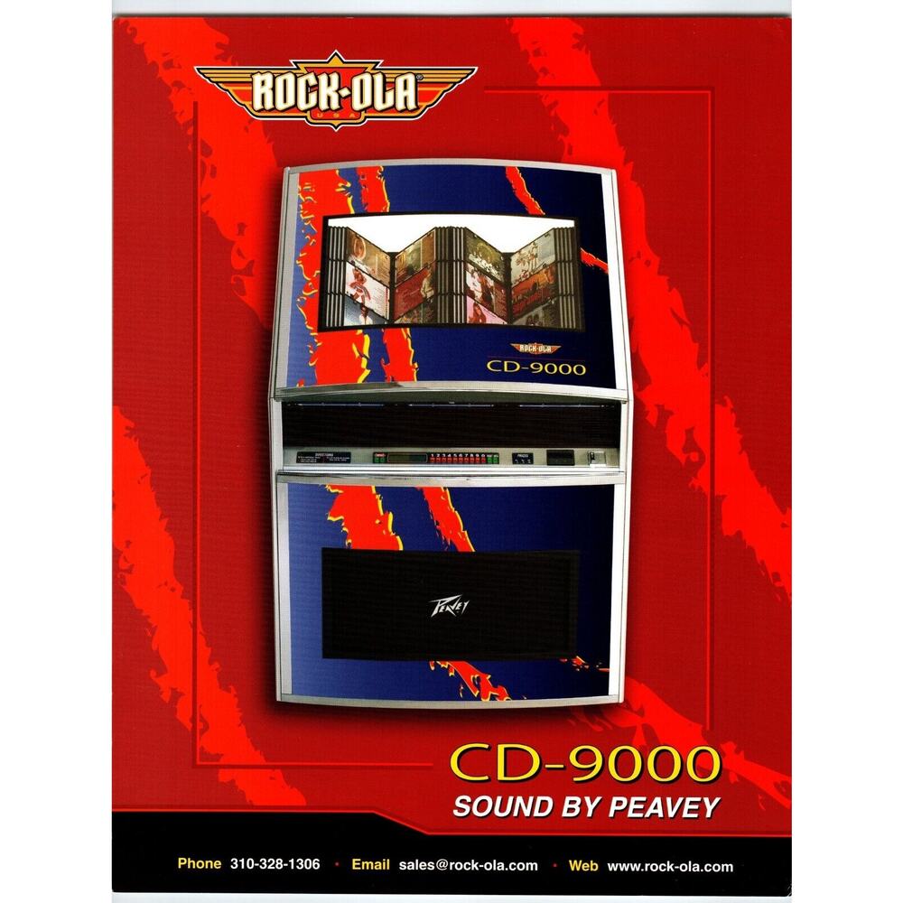 Rock Ola CD-9000 Phonograph Jukebox Music Flyer 2005 Original Double SIded Art
